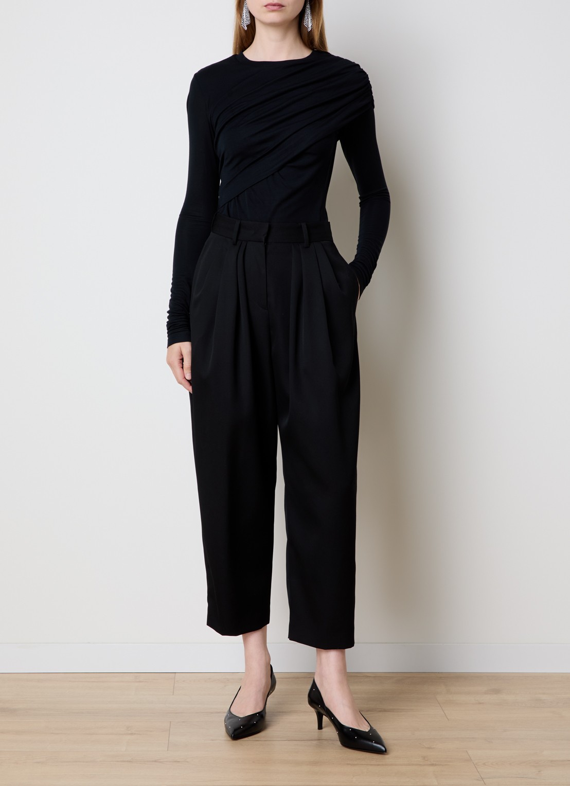 Isabel Marant Dressi top met gedrapeerd detail - voorkant 5 zwart