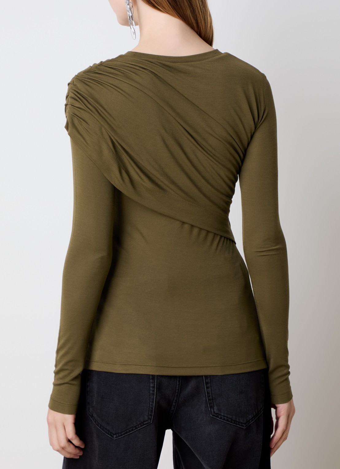 Isabel Marant Dressi top met gedrapeerd detail - achterkant 3 legergroen