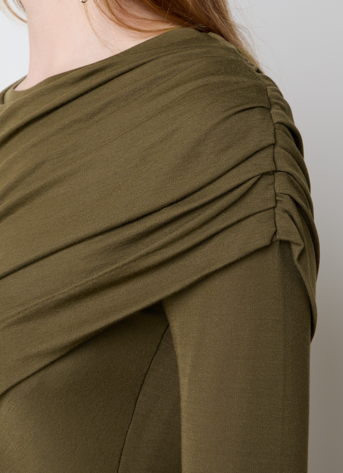 Isabel Marant Dressi top met gedrapeerd detail - detail 2 legergroen