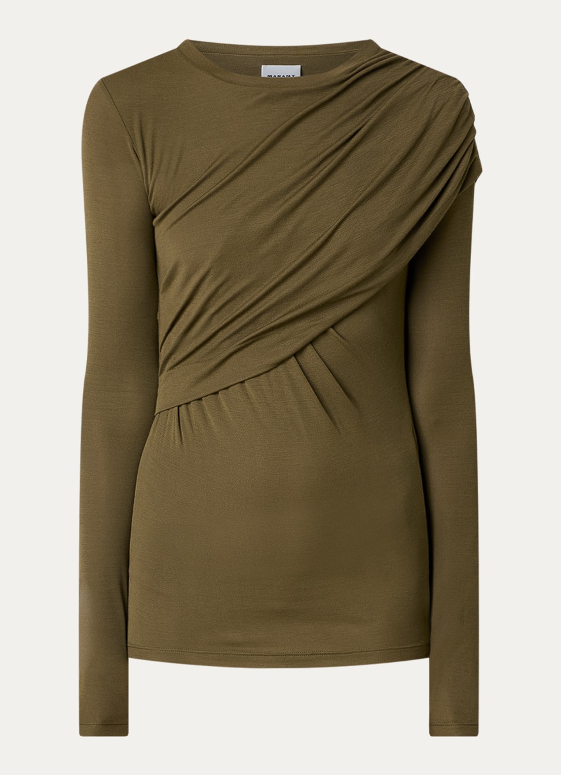 Isabel Marant Dressi top met gedrapeerd detail - voorkant 4 legergroen
