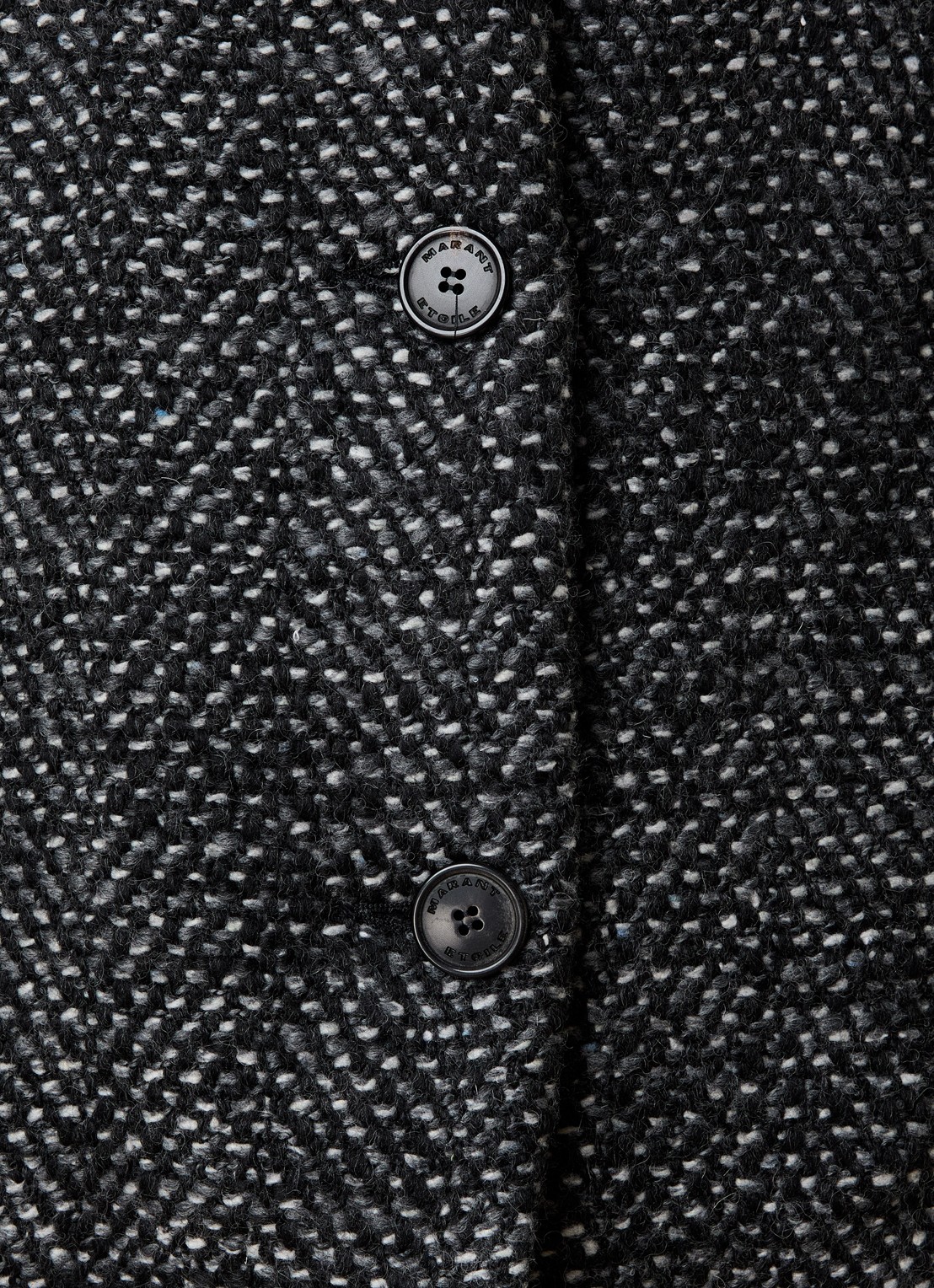 Isabel Marant Drogo jack in wolblend met steekzakken en gemêleerd dessin - detail 5 antraciet