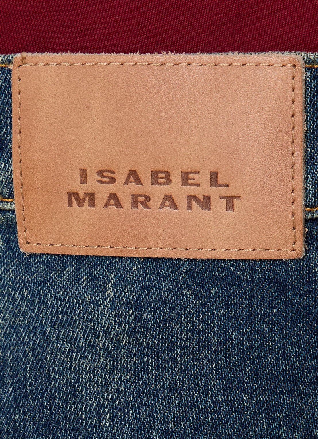 Isabel Marant Dromie high waist straight leg jeans met donkere wassing - detail 4 indigo