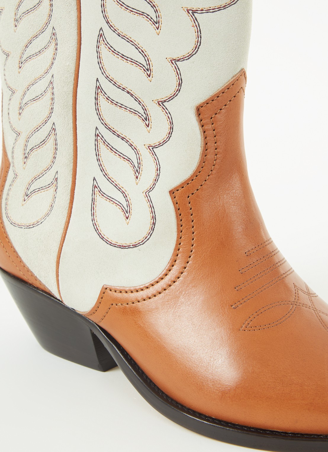 Isabel Marant Duerto cowboylaars van kalfsleer en suède - detail 5 cognac