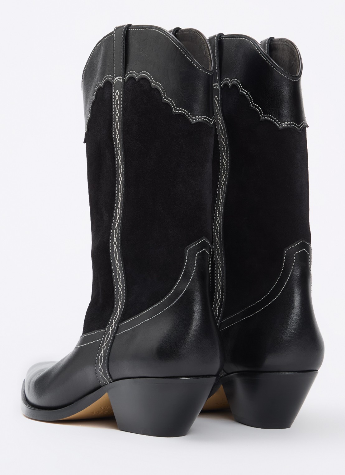Isabel Marant Duerto cowboylaars van kalfsleer - achterkant zwart