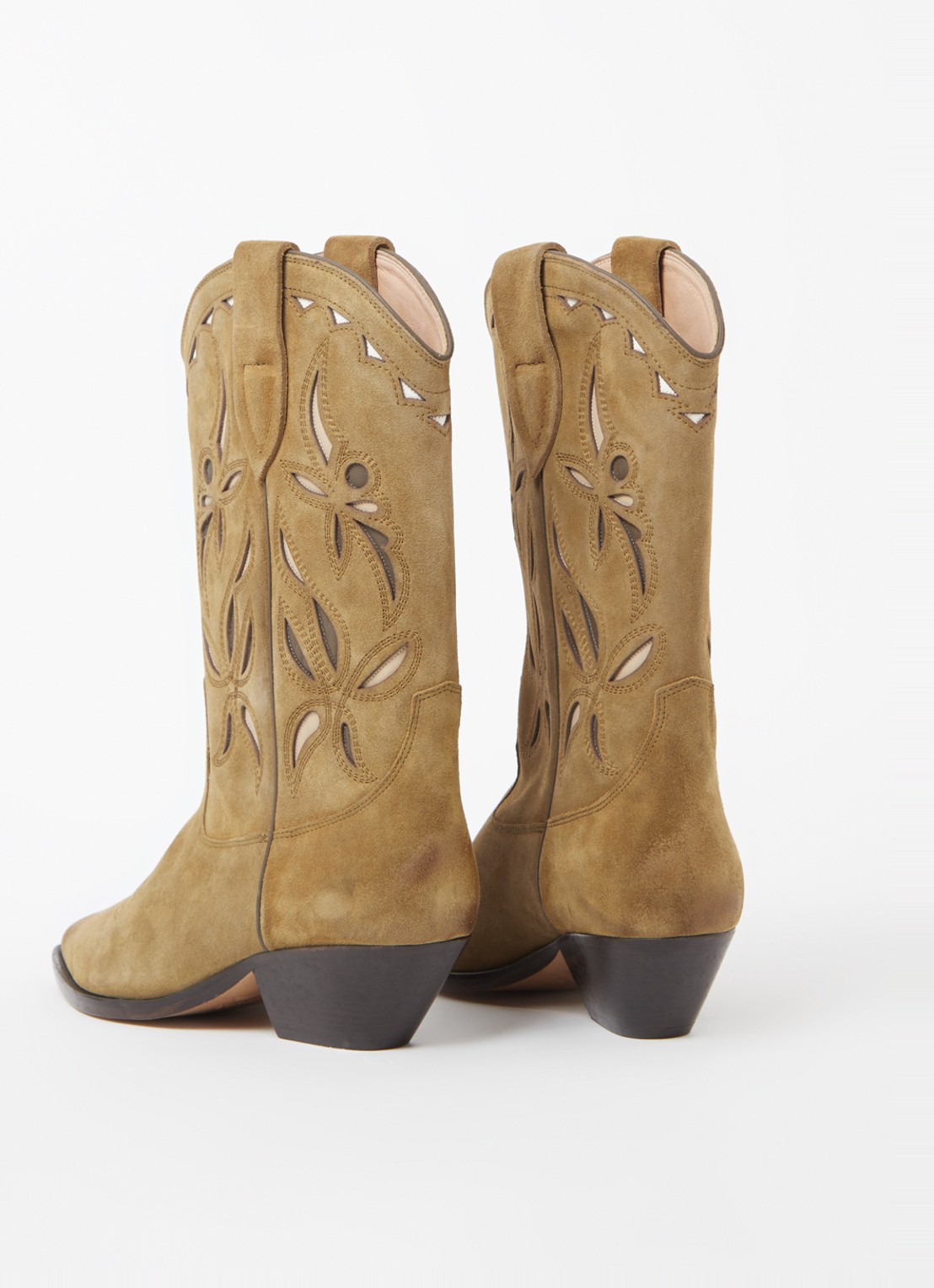 Isabel Marant Duerto cowboylaars van kalfssuède - detail 4 khaki