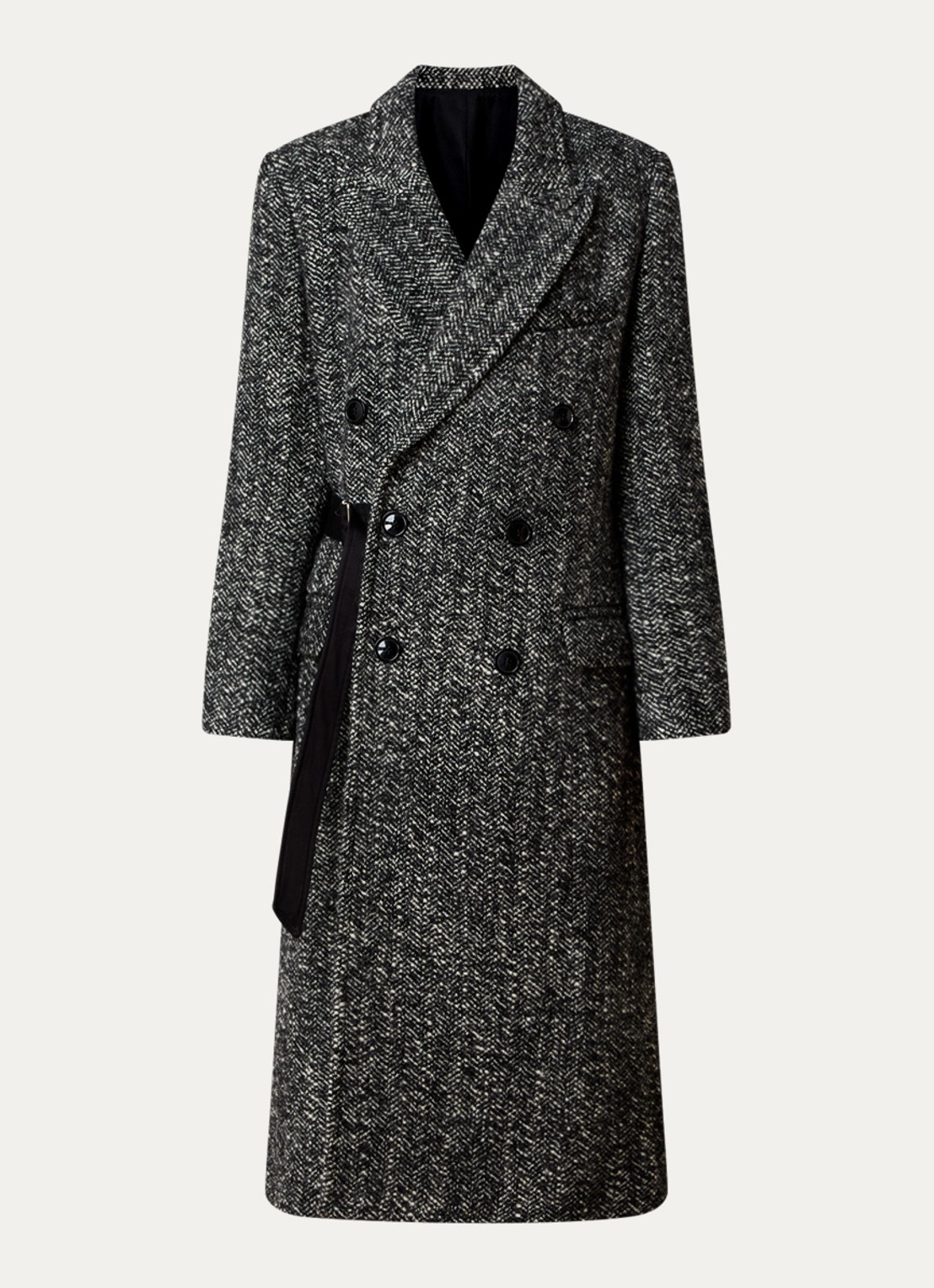 Isabel Marant Ebyane mantel in scheerwolblend - voorkant donkergrijs