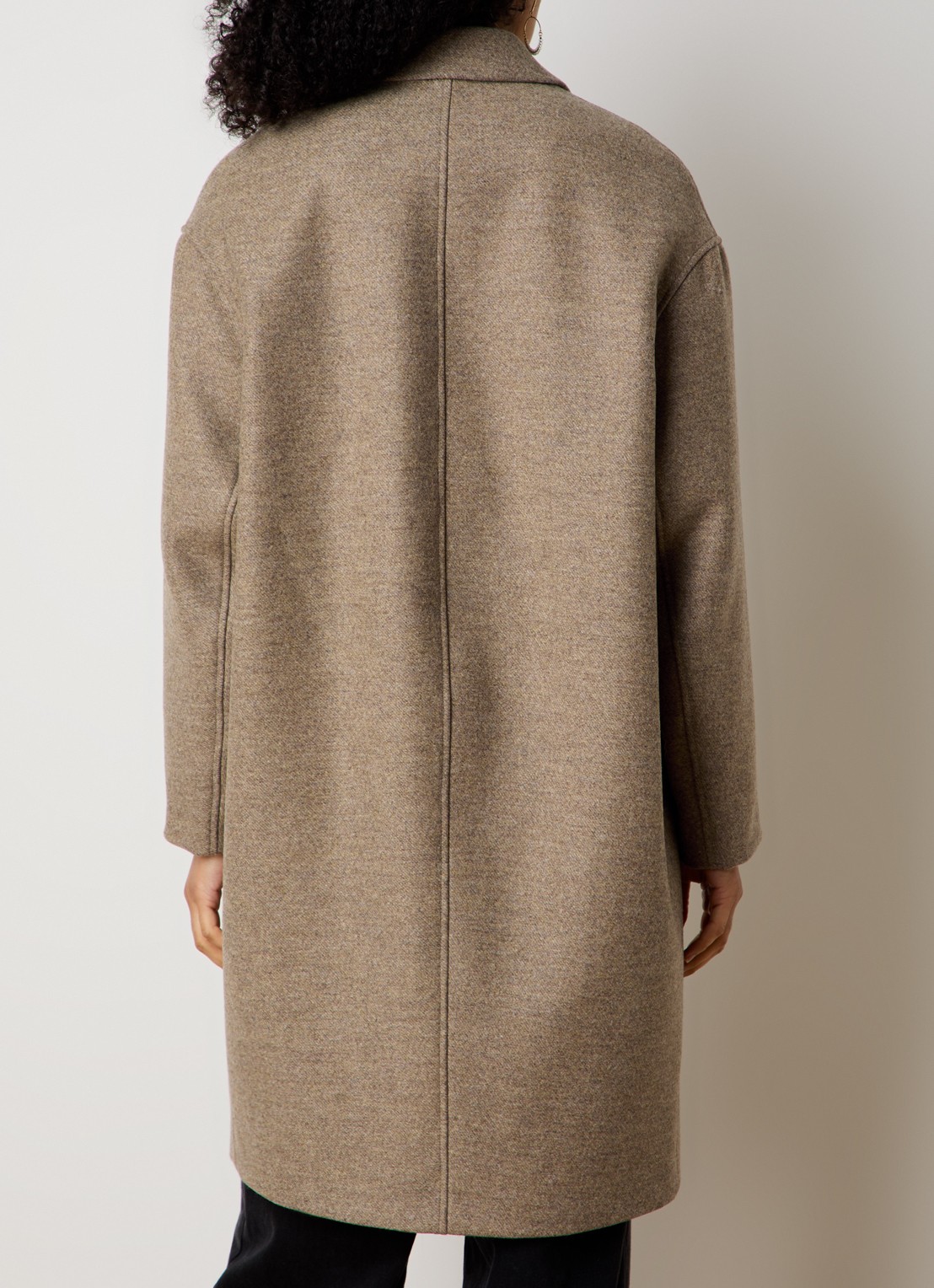 Isabel Marant Efegozi double-breasted mantel van scheerwol met klepzakken - achterkant beige