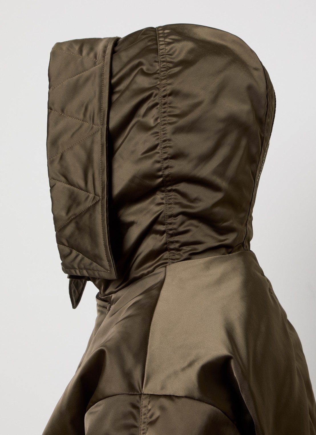 Isabel Marant Elisa gewatteerd jack met opstaande kraag - detail 6 bronsgroen