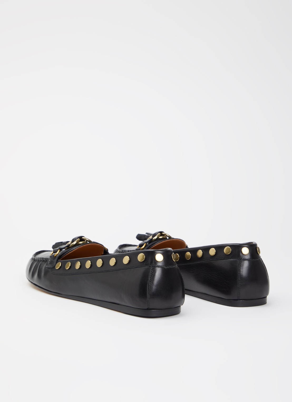 Isabel Marant Faxel loafer van kalfsleer met studs - achterkant zwart