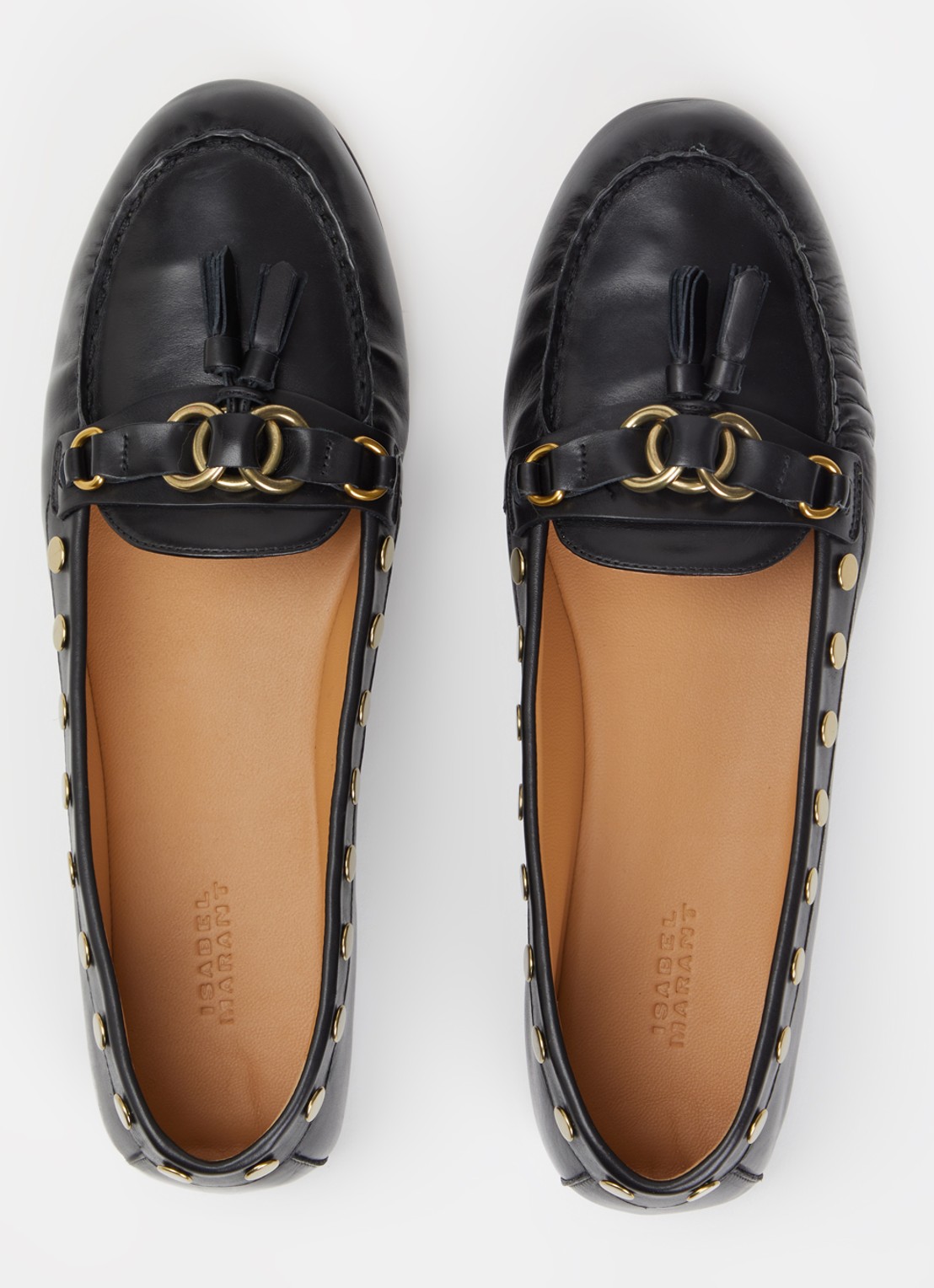 Isabel Marant Faxel loafer van kalfsleer met studs - detail 5 zwart