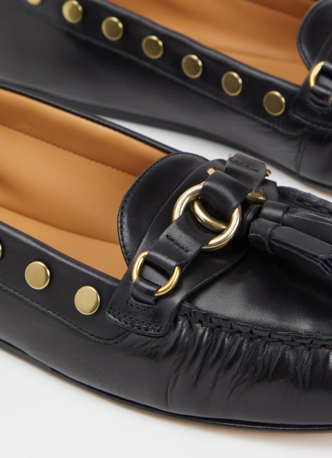 Isabel Marant Faxel loafer van kalfsleer met studs - detail 7 zwart