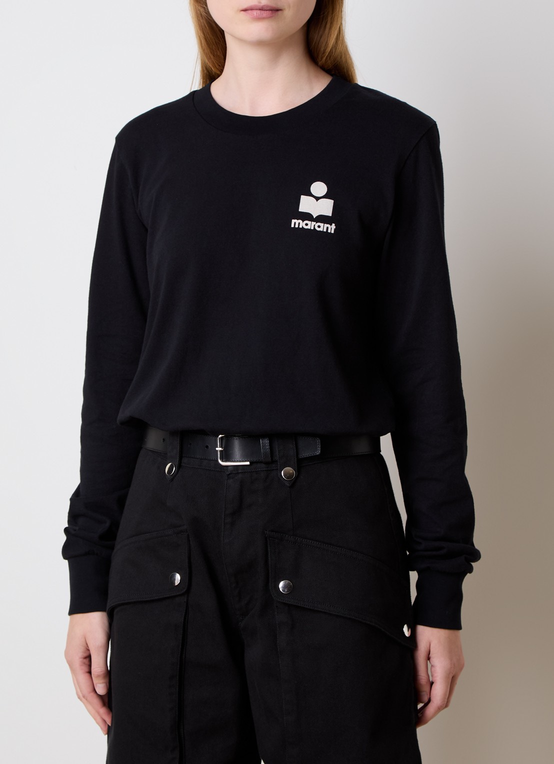 Isabel Marant Fijngebreide trui met logo- en backprint - achterkant 5 zwart