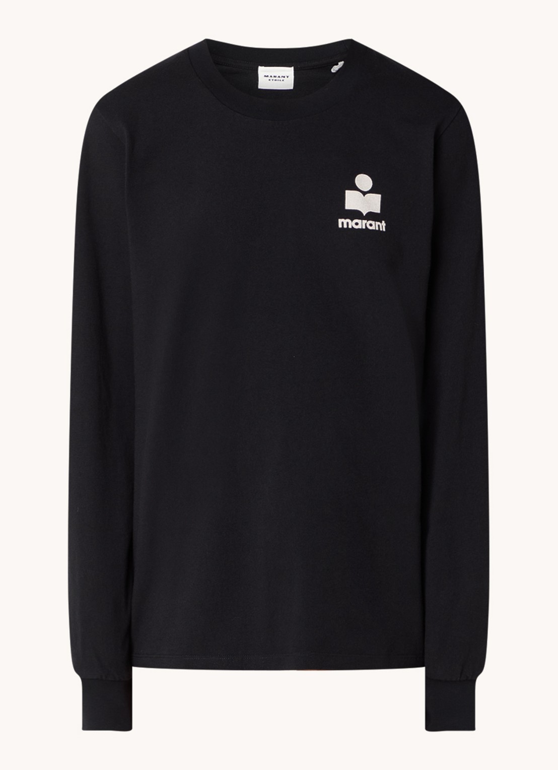 Isabel Marant Fijngebreide trui met logo- en backprint - voorkant 3 zwart