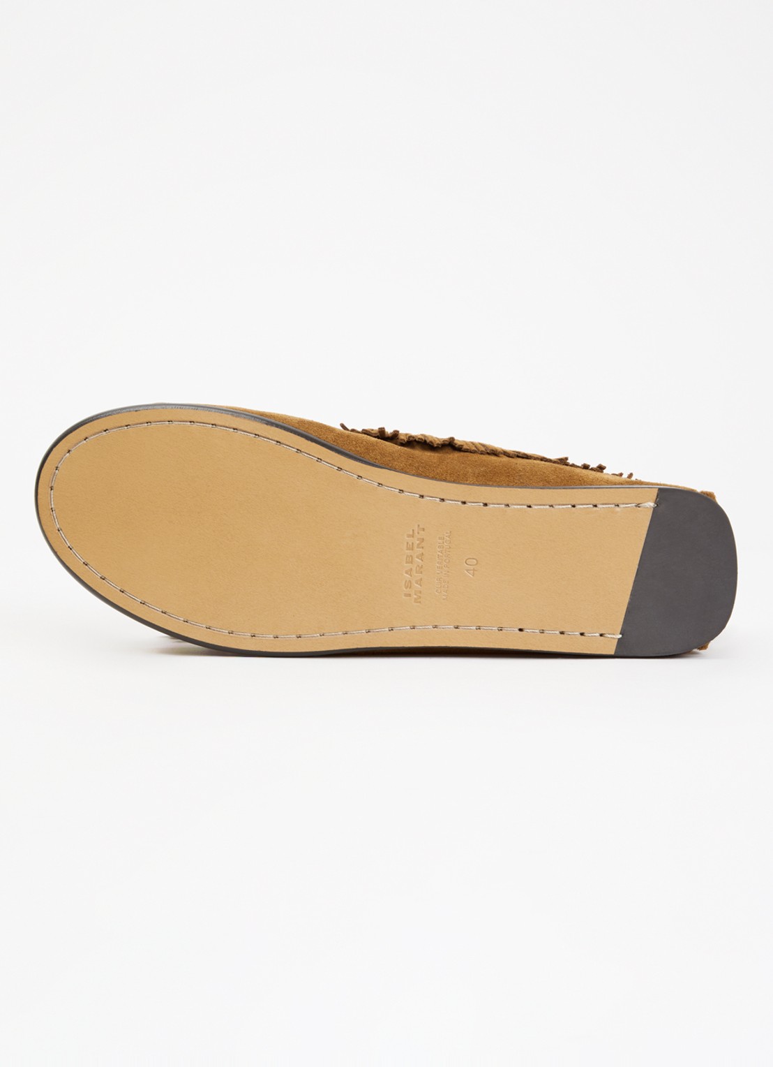 Isabel Marant Fitza loafers van suède met franjes - detail 6 cognac