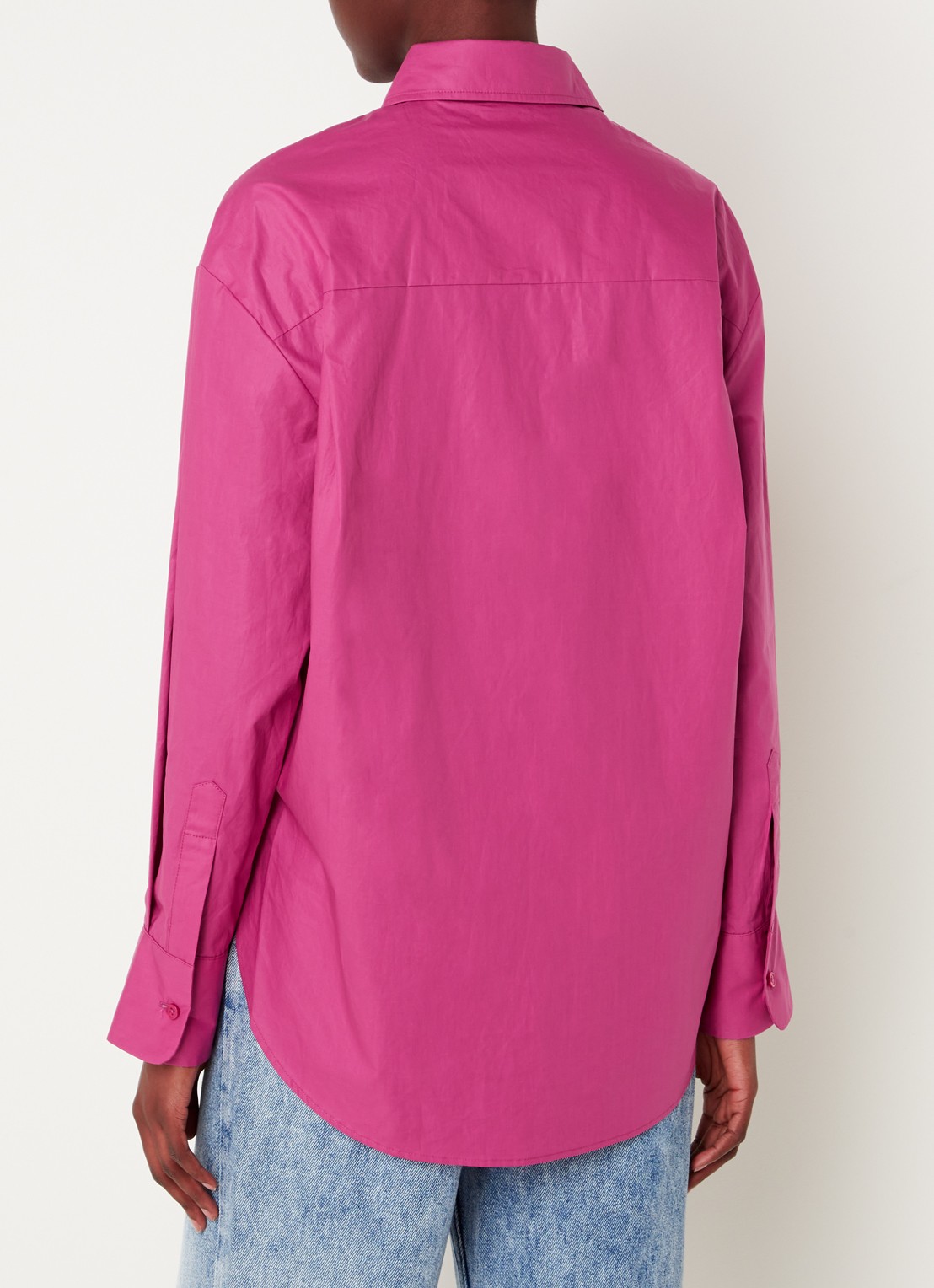 Isabel Marant Frizio blouse met logoborduring en borstzak - achterkant donkerroze