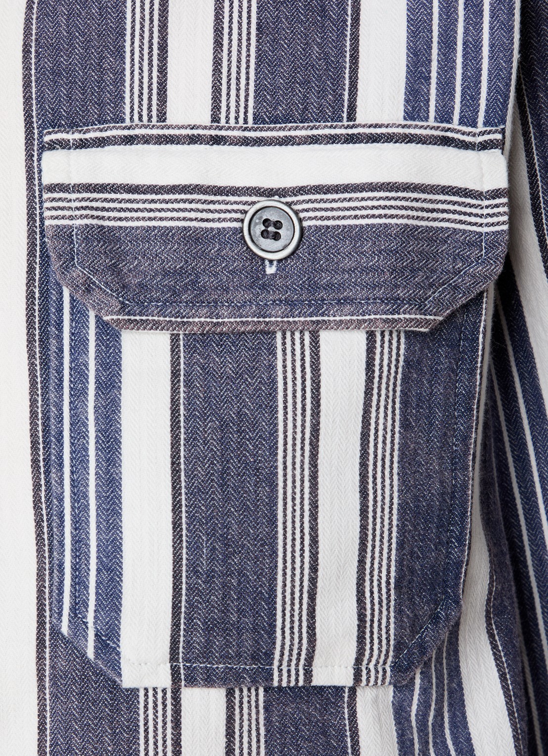 Isabel Marant Gelva blouse met streepprint en borstzakken - detail 5 gebroken wit