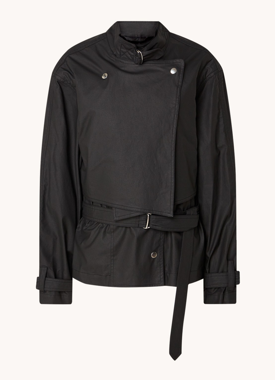 Isabel Marant Gokely korte trenchcoat met ceintuur  - voorkant 3 zwart
