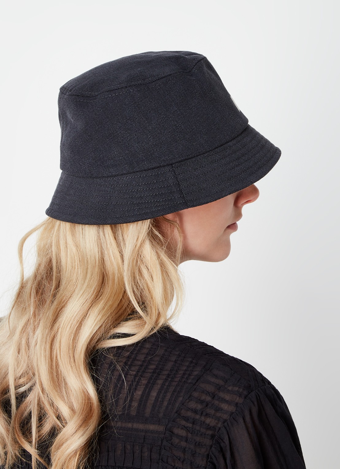 Isabel Marant Haley bucket hoed met logo - voorkant 2 grijs
