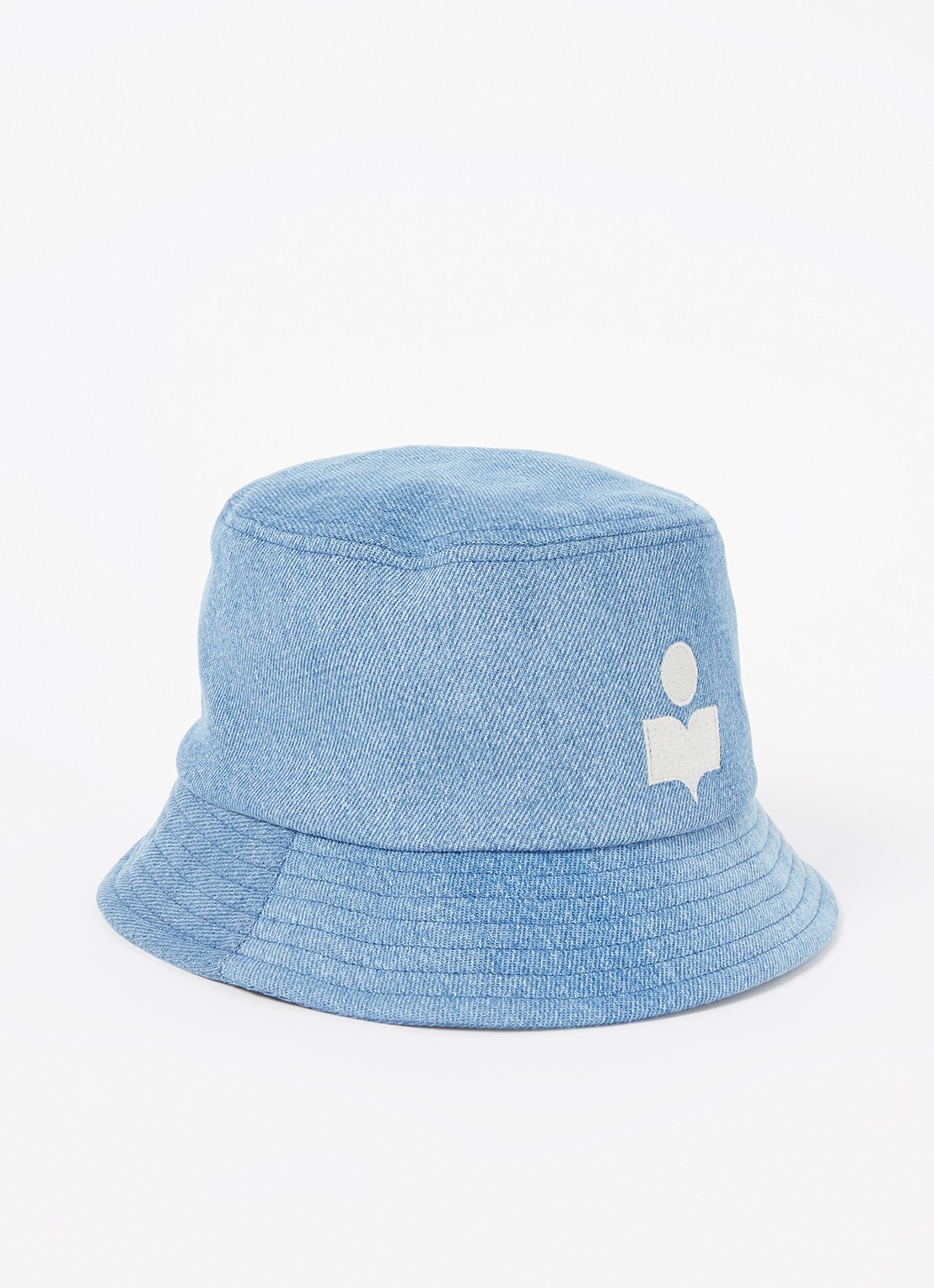 Isabel Marant Haley bucket hoed met logo - voorkant 2 blauw