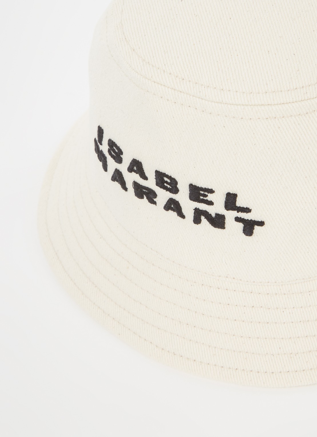 Isabel Marant Haley bucket hoed met logoborduring - detail 3 creme
