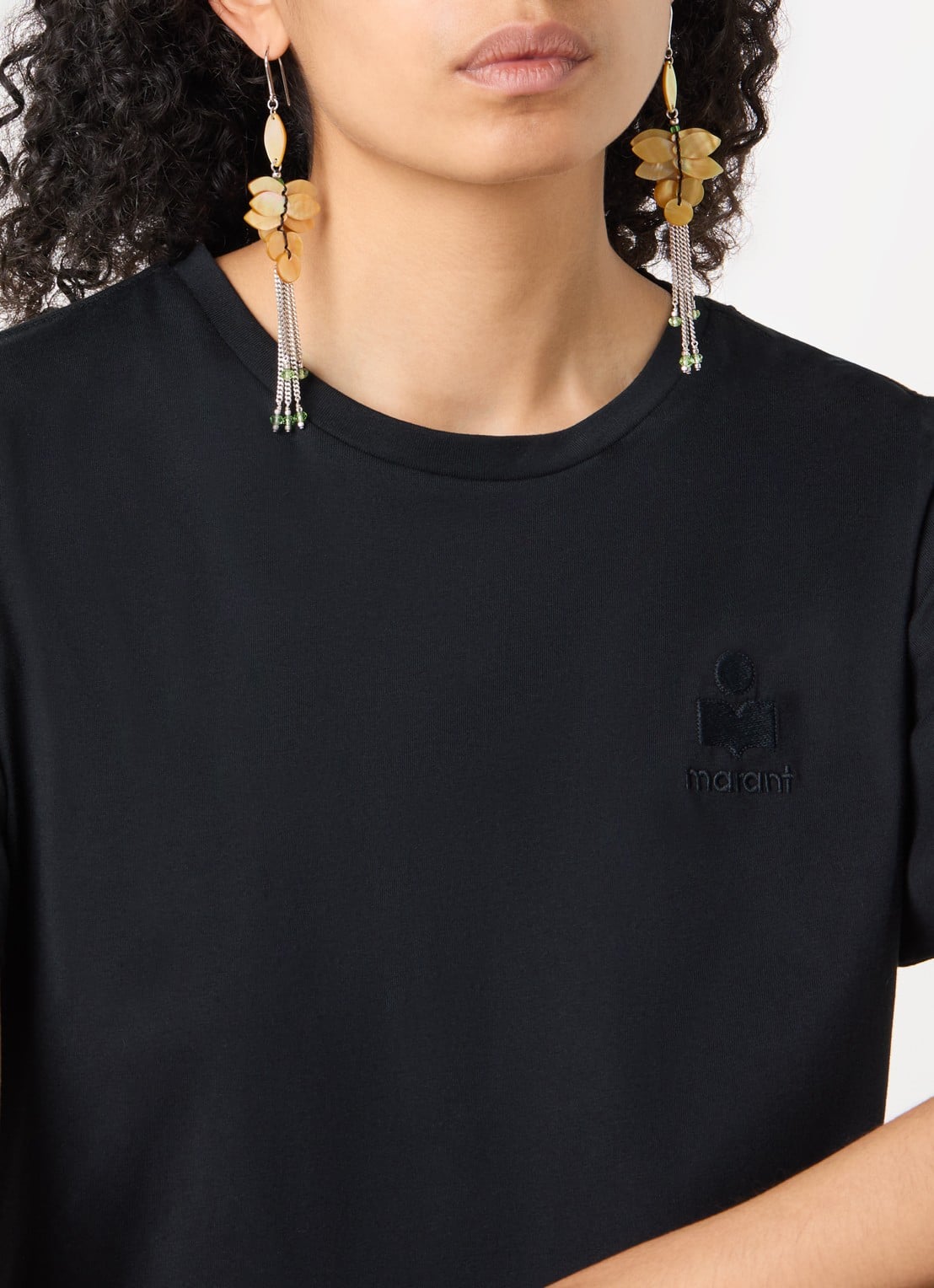 Isabel Marant Halsey Long oorhangers  - voorkant 4 geel