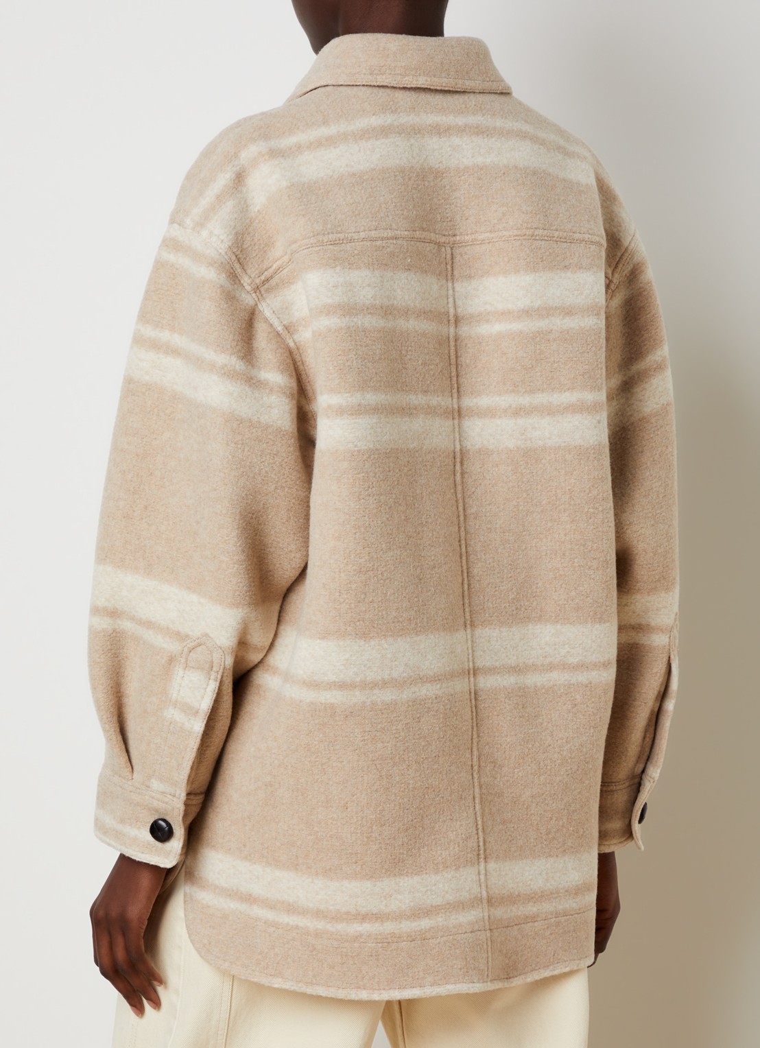 Isabel Marant Harveli jack in wolblend met steekzakken - achterkant zand