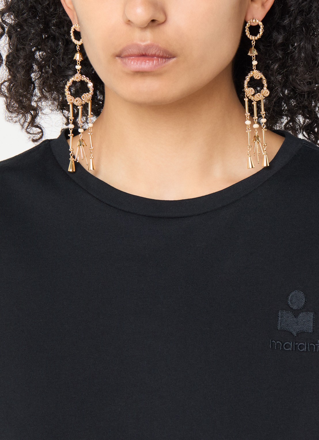 Isabel Marant Ho'Flower oorringen met hanger - voorkant 4 goud