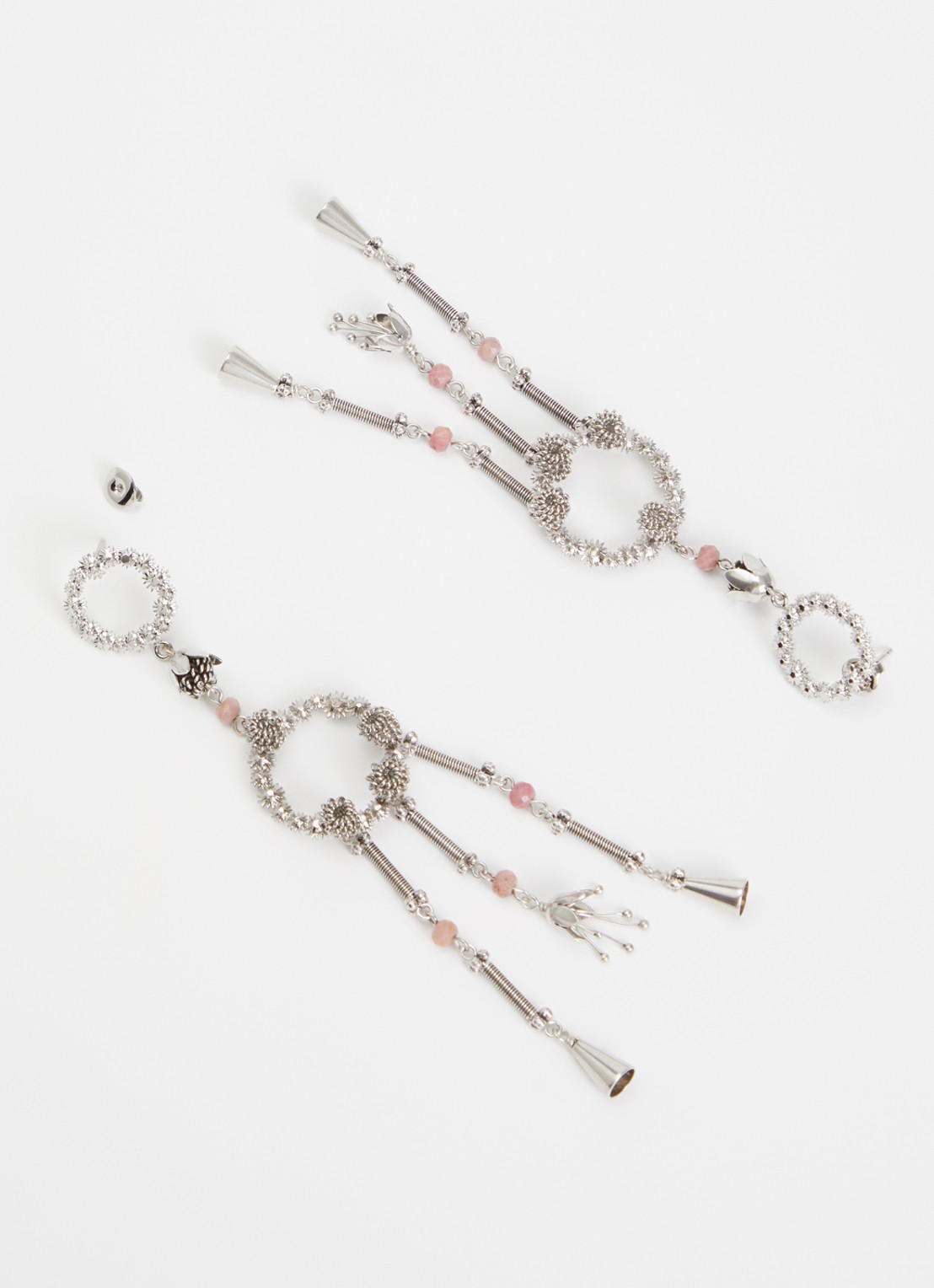 Isabel Marant Ho'Flower oorringen met hanger - detail 2 zilver