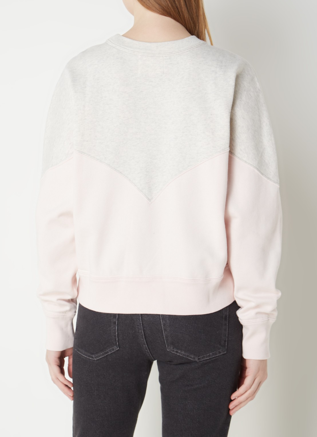 Isabel Marant Houston sweater met flock logoprint - achterkant lichtroze