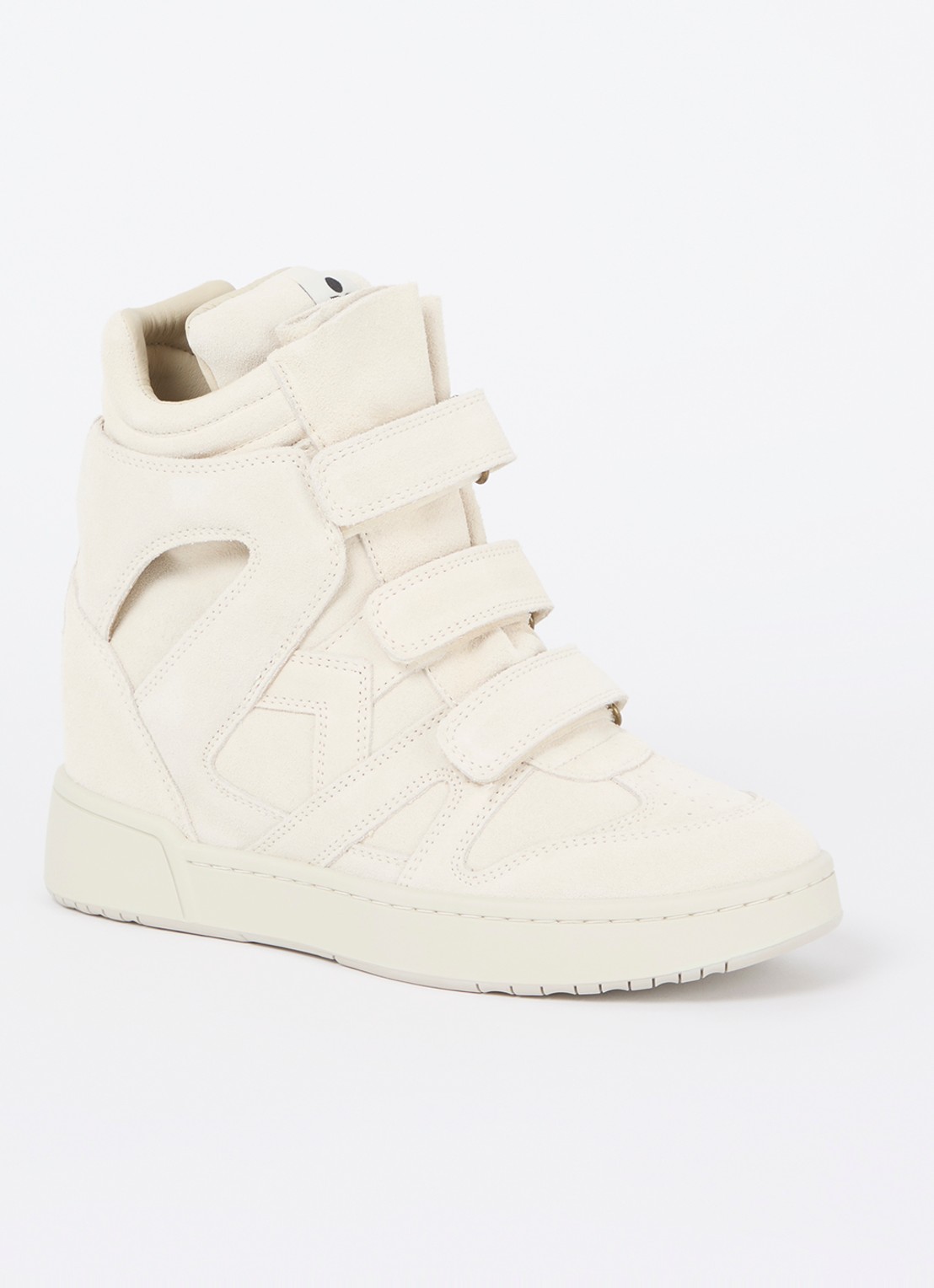 Isabel Marant IM3 sneaker van kalfssuède - voorkant gebroken wit