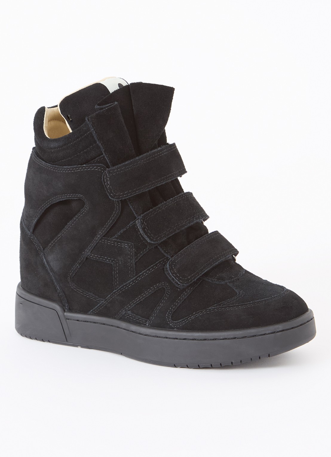 Isabel Marant IM3 sneakerwedge van suède - voorkant zwart