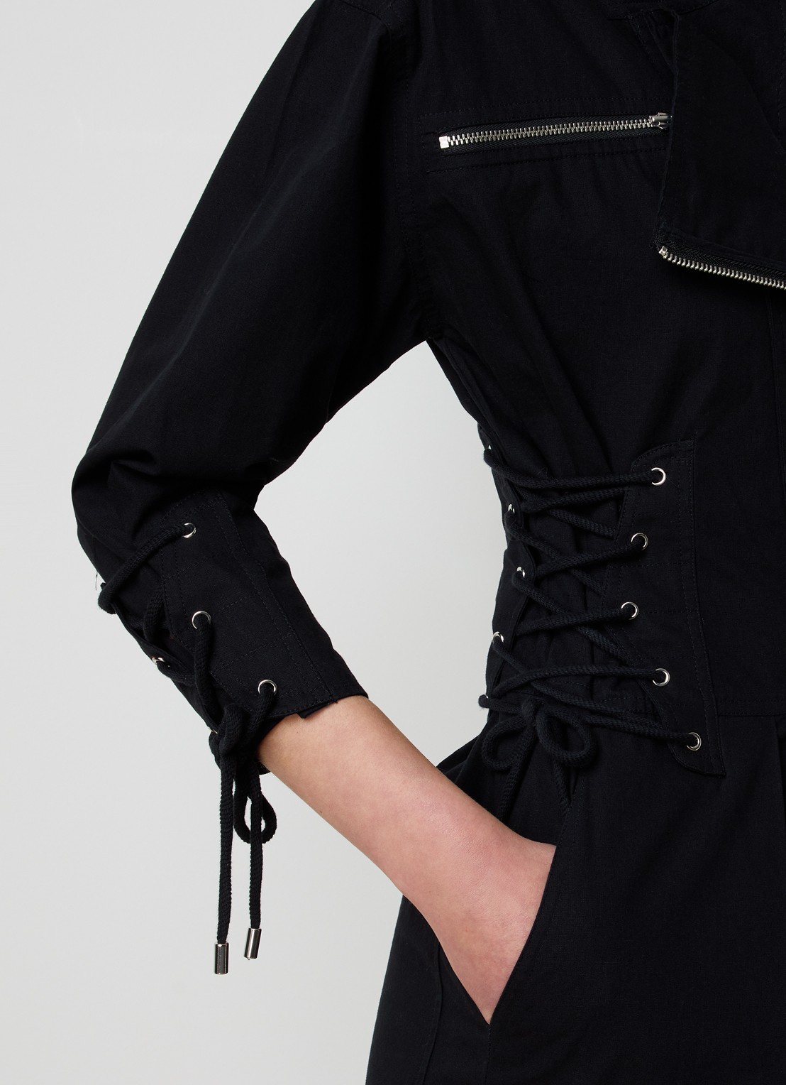 Isabel Marant Irianna loose fit jumpsuit met gestrikt detail - detail 4 zwart