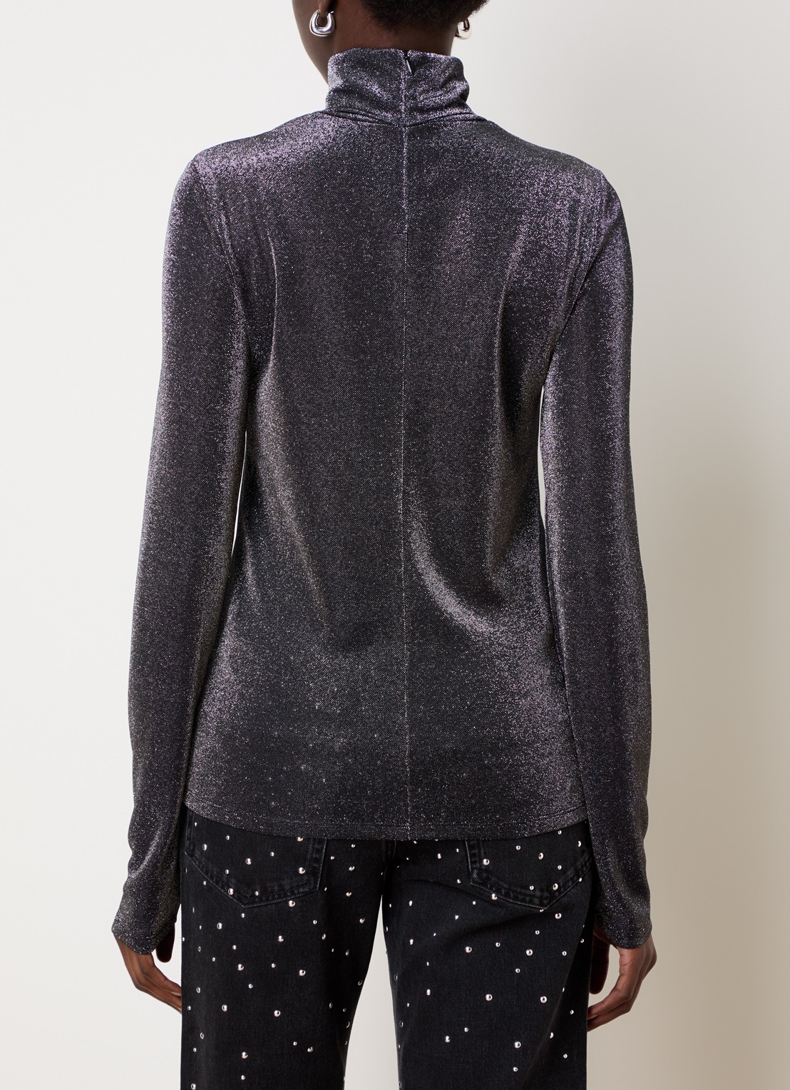 Isabel Marant Jadia semi-transparante top met lurex - achterkant antraciet