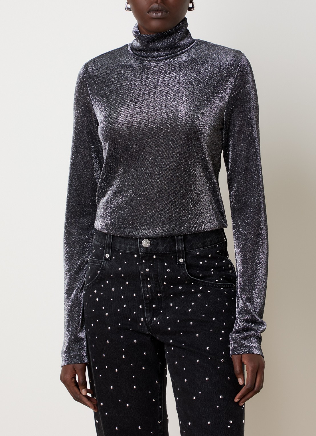 Isabel Marant Jadia semi-transparante top met lurex - detail 2 antraciet