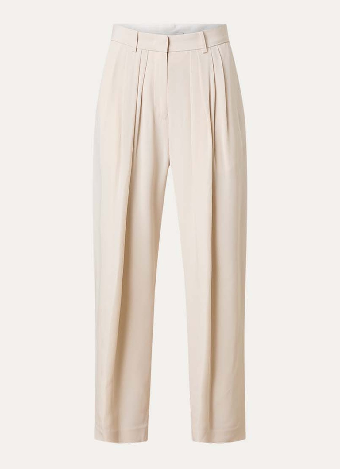 Isabel Marant Janice high waist tapered fit pantalon in zijdeblend - voorkant creme