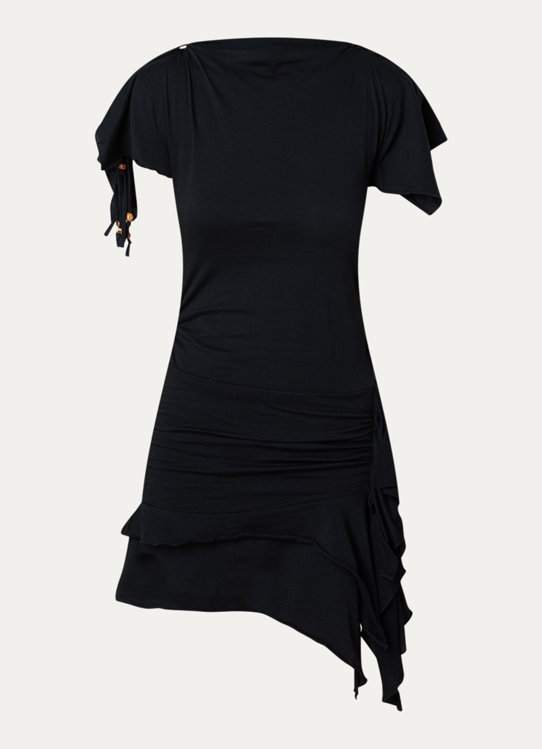Isabel Marant Janick mini jurk met asymmetrische zoom - voorkant 4 zwart