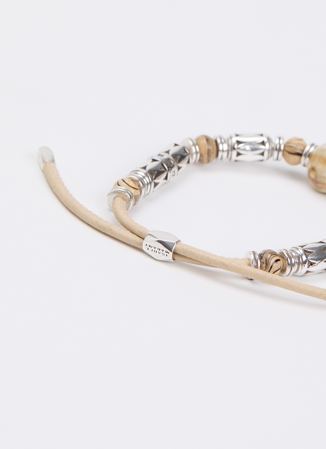 Isabel Marant Janis armband van leer - detail beige