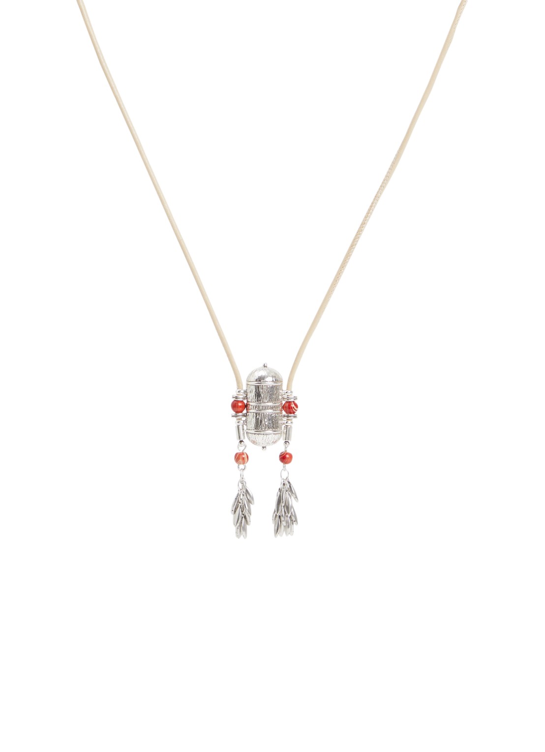 Isabel Marant Janis ketting met hanger - voorkant 4 beige