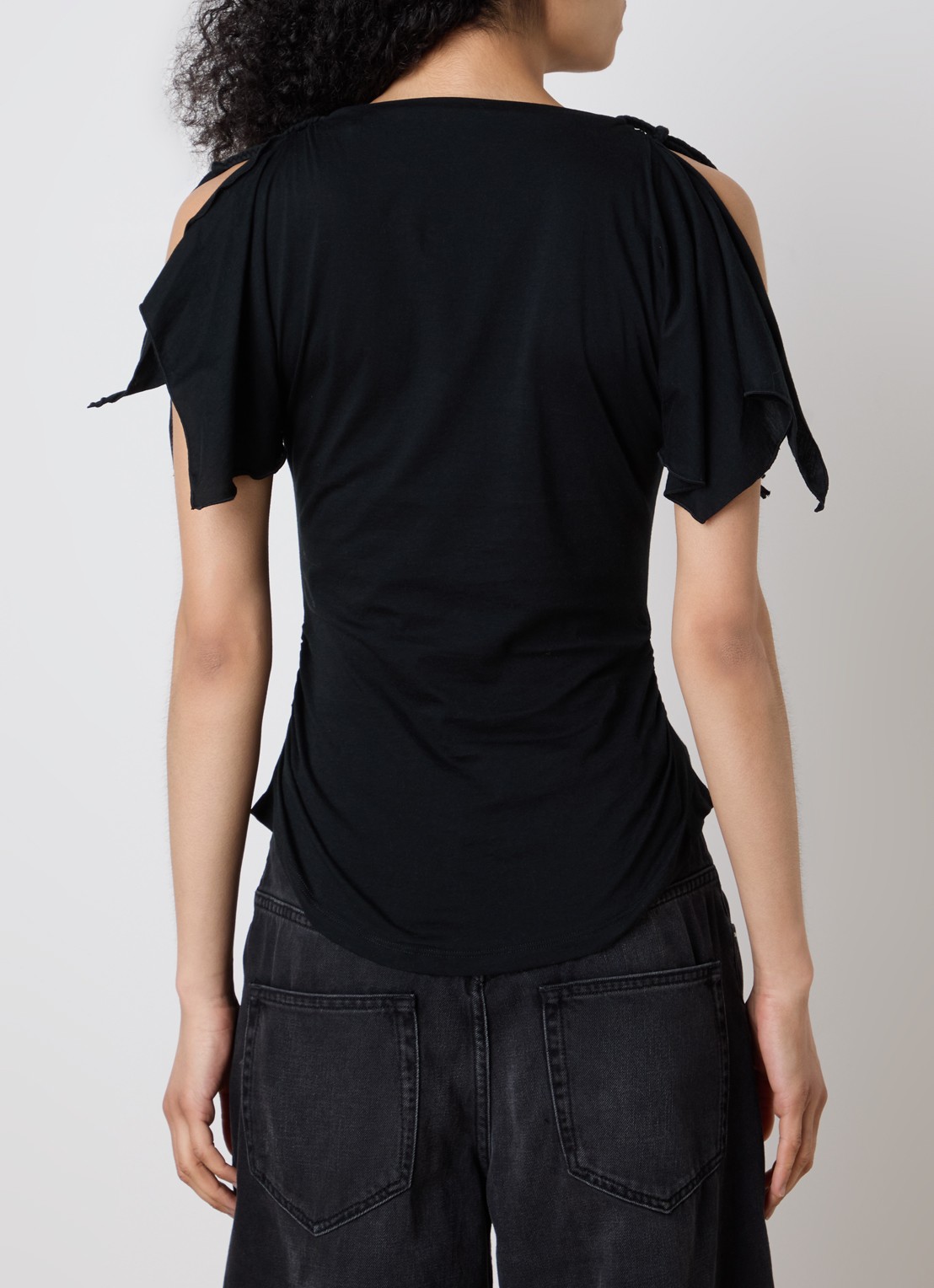 Isabel Marant Jazia top met gedrapeerd detail - achterkant zwart