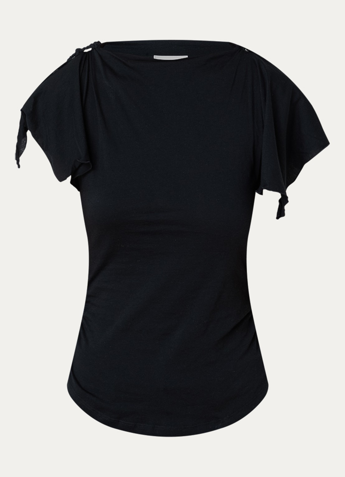 Isabel Marant Jazia top met gedrapeerd detail - voorkant 4 zwart