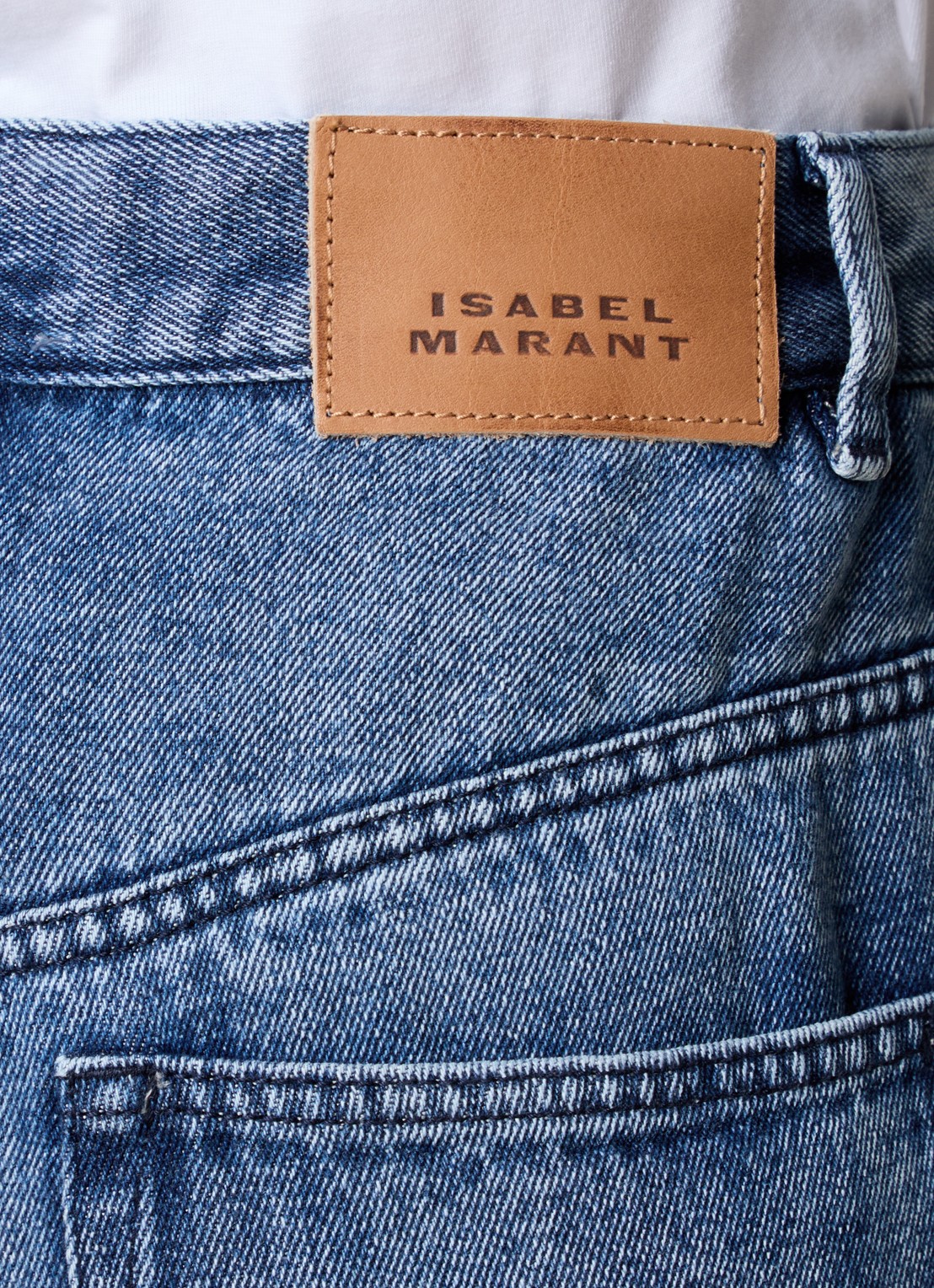 Isabel Marant Joanny high waist wide leg jeans  met medium wassing - detail 6 indigo