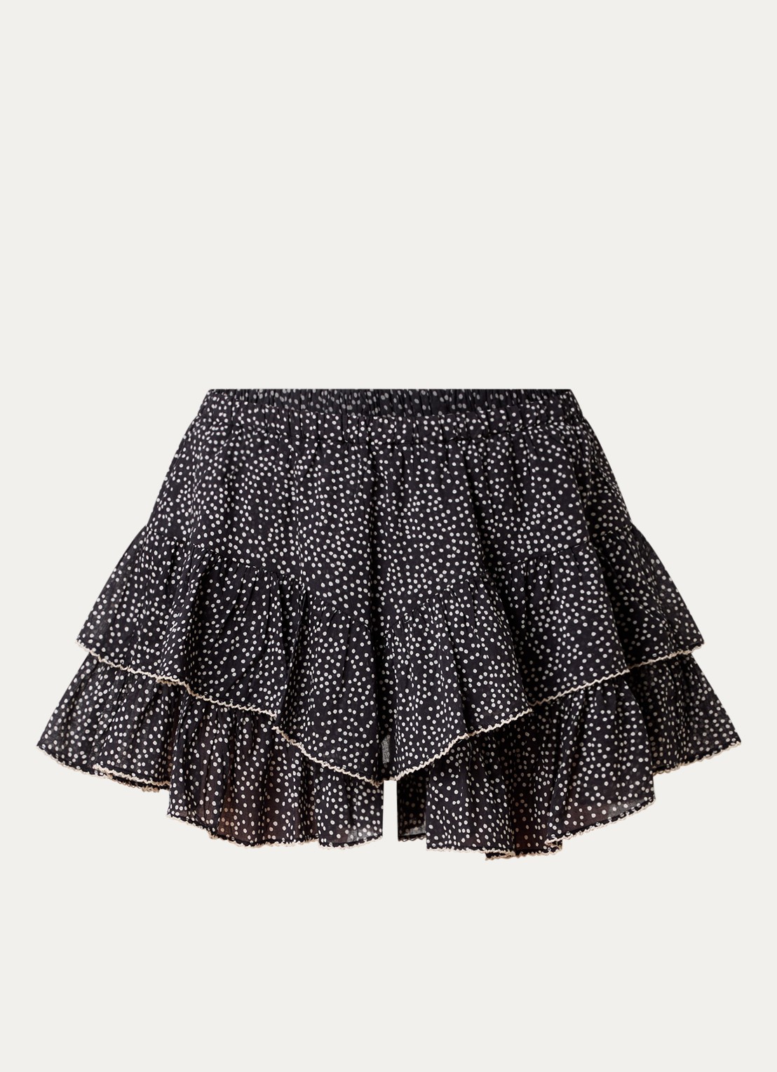 Isabel Marant Jocadia mini broekrok met stippenprint - voorkant zwart