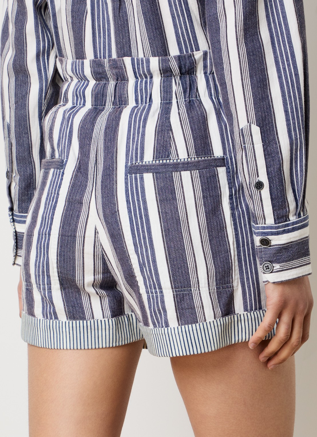 Isabel Marant Joely high waist straight fit korte broek met steekzakken - achterkant 5 gebroken wit