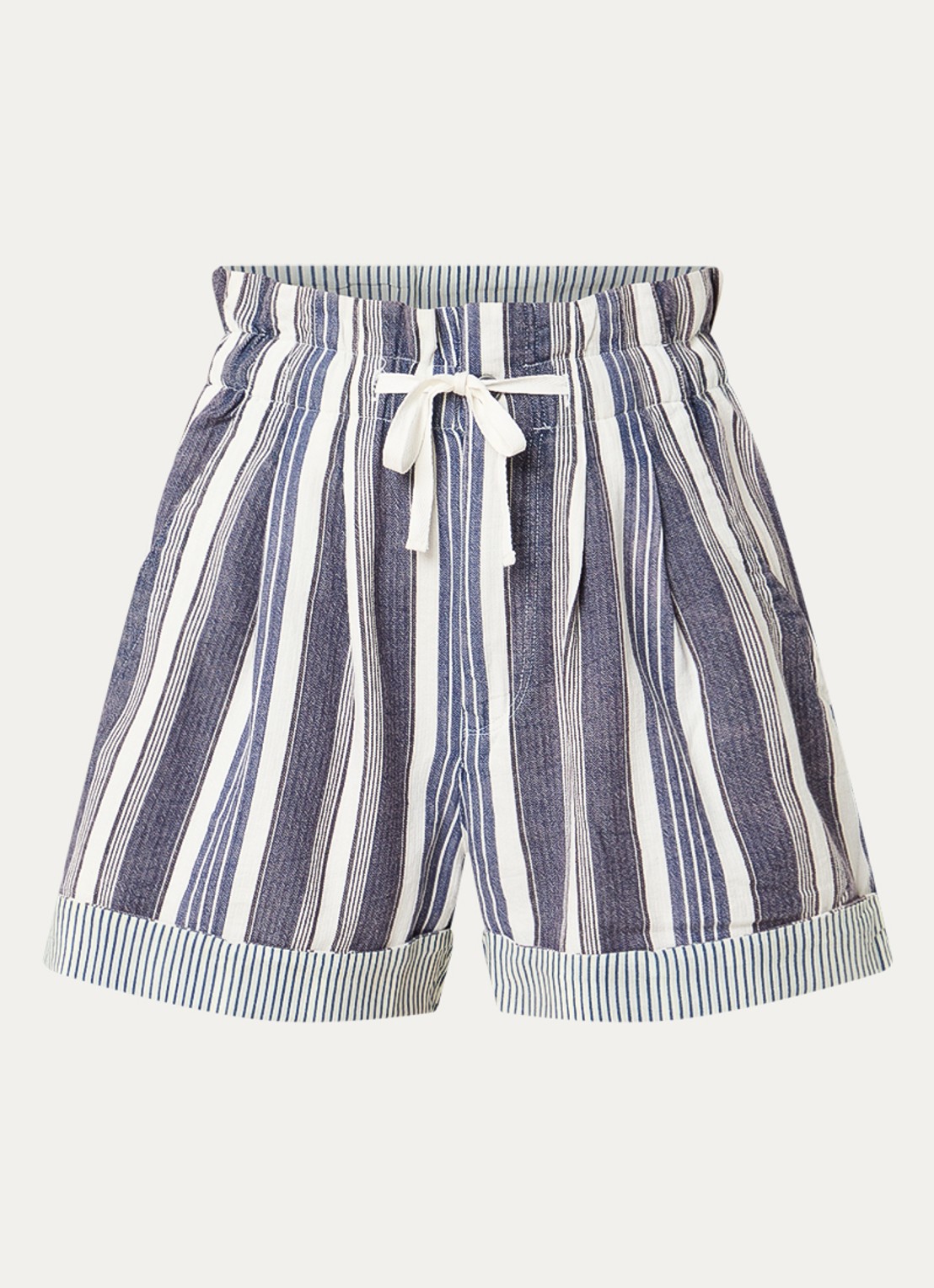 Isabel Marant Joely high waist straight fit korte broek met steekzakken - voorkant gebroken wit