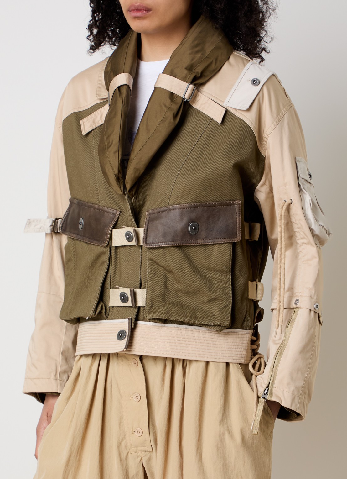 Isabel Marant Julissa jack met klepzakken - detail 4 olijfgroen