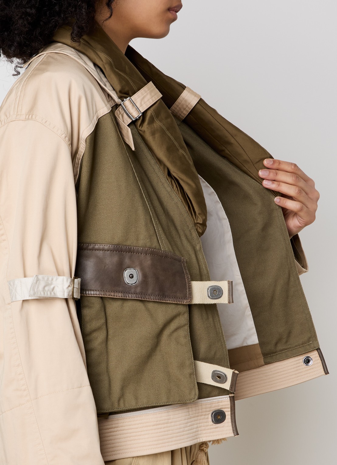 Isabel Marant Julissa jack met klepzakken - detail 5 olijfgroen