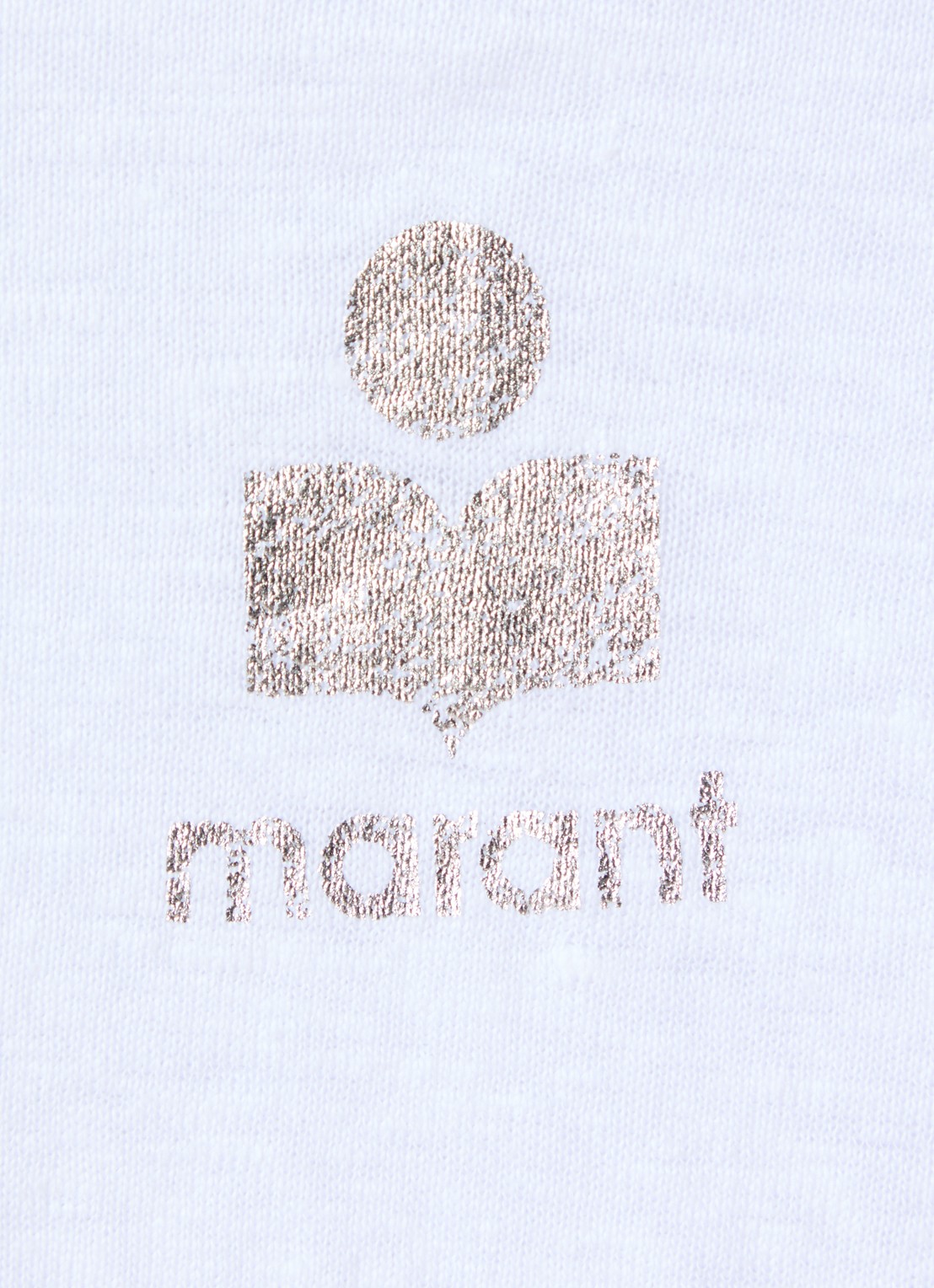 Isabel Marant Kolida T-shirt van linnen met logo - detail 2 wit