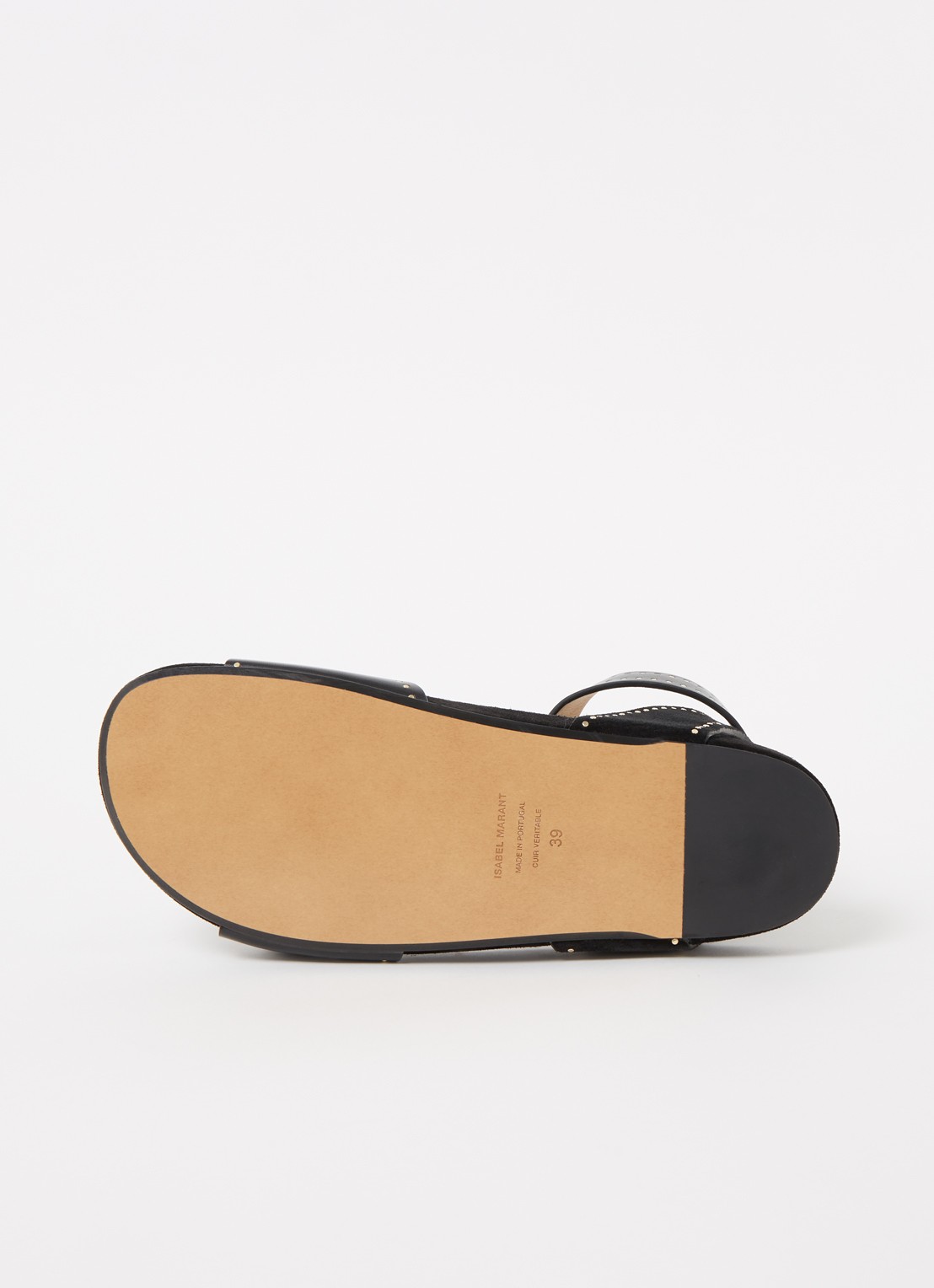 Isabel Marant Layne sandaal van leer en suède met studs - detail 5 zwart