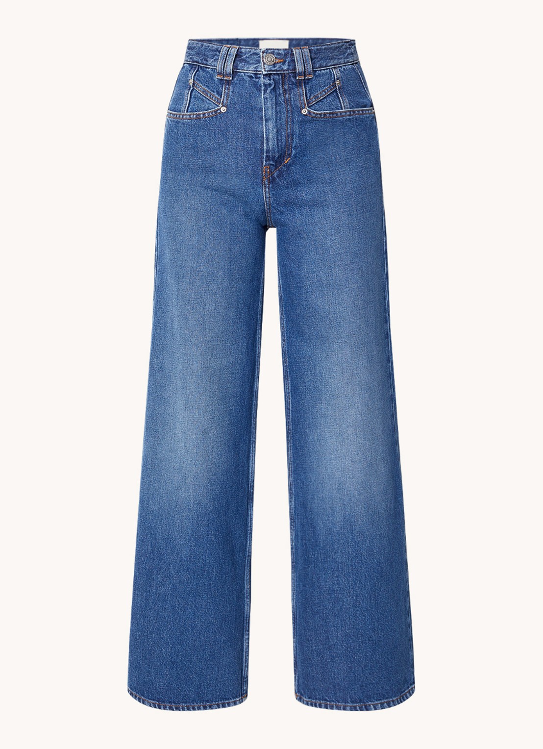 Isabel Marant Lemony high waist wide fit jeans met medium wassing - voorkant 4 indigo