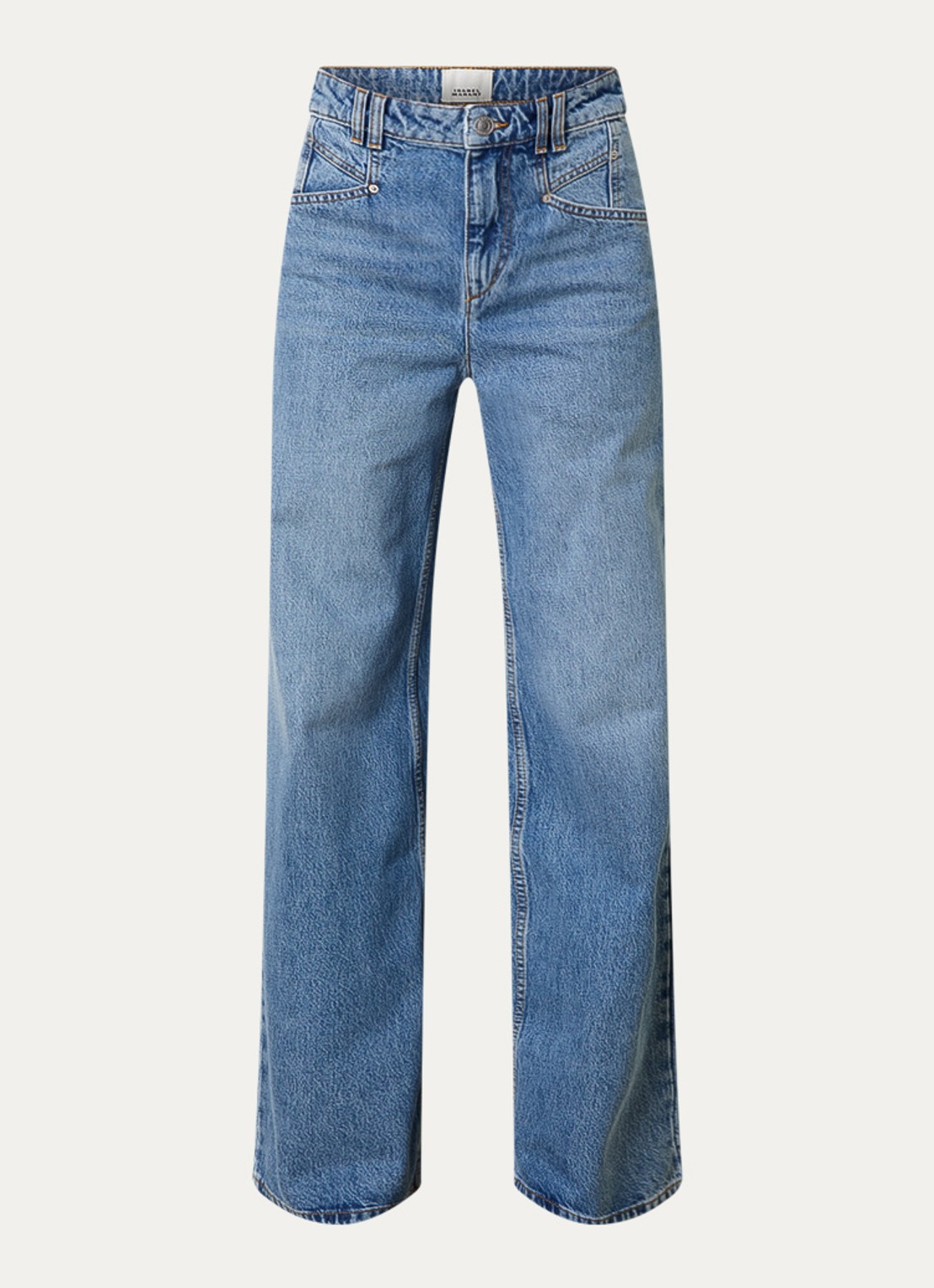Isabel Marant Lemony high waist wide leg jeans met steekzakken - voorkant 5 indigo